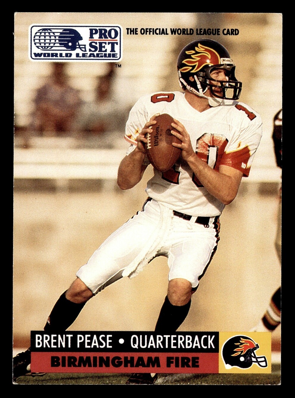 1991 Pro Set #8 Brent Pease World League Collectibles (WLAF Inserts) Card